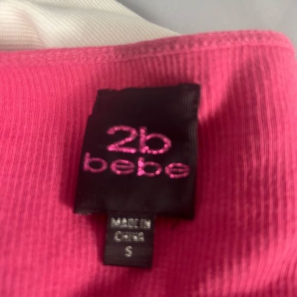 Bebe Y2K Pink Sequin Longline Tank Top - Picture 6 of 6